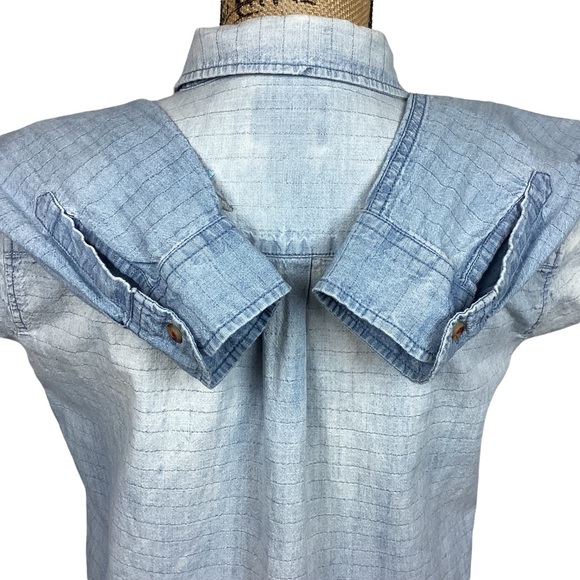 Anthro Maeve Boise Embroidered Chambray Shirt - Picture 9 of 11